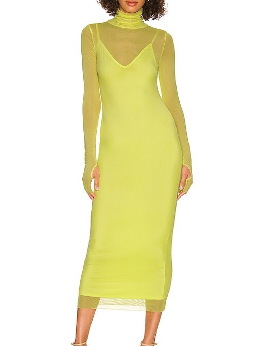 AFRM Shailene dress in Sunny Lime, XL